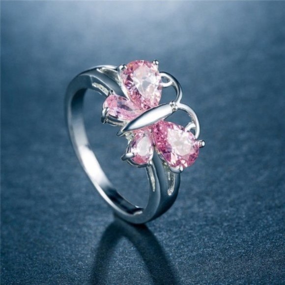 New 925 Silver Pink Sapphire Ring - Picture 2 of 3